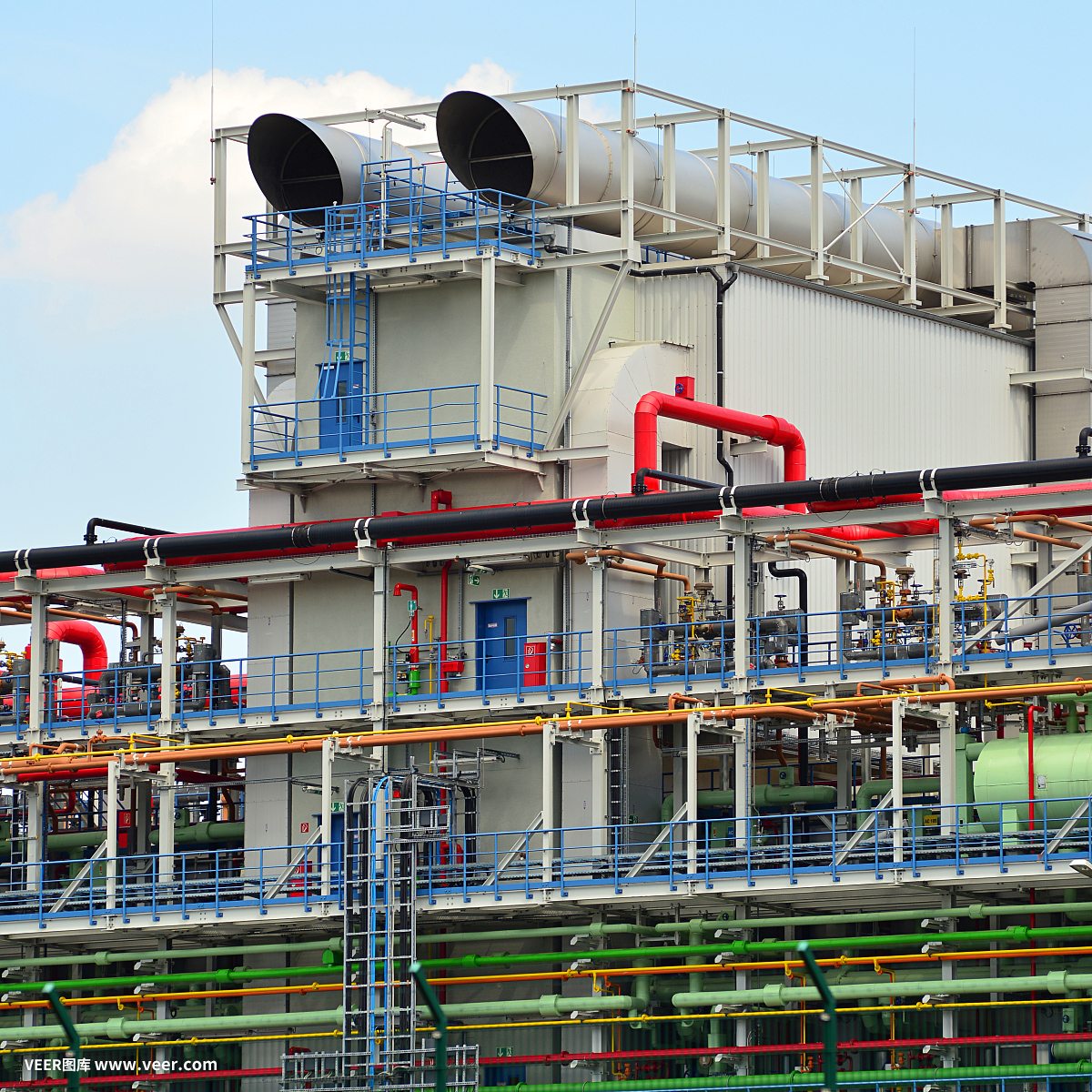 化學工業。制造化學產品的工廠。建筑和設備